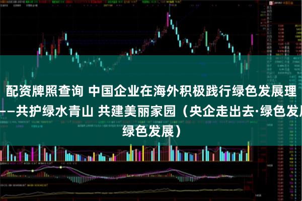 配资牌照查询 中国企业在海外积极践行绿色发展理念——共护绿水青山 共建美丽家园（央企走出去·绿色发展）