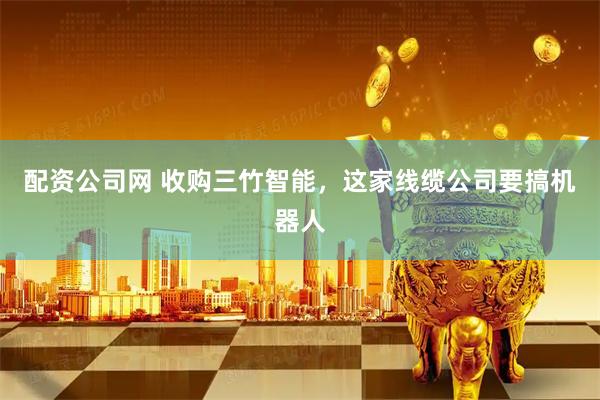 配资公司网 收购三竹智能，这家线缆公司要搞机器人